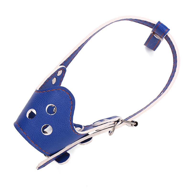 Verstellbarer PU-Leder Welpen Großer Hund Maulkorb Maske Anti-Biss Haustierzubehör für Kleine Mittelgroße Große Hunde Pitbull Mascotas Halsbänder