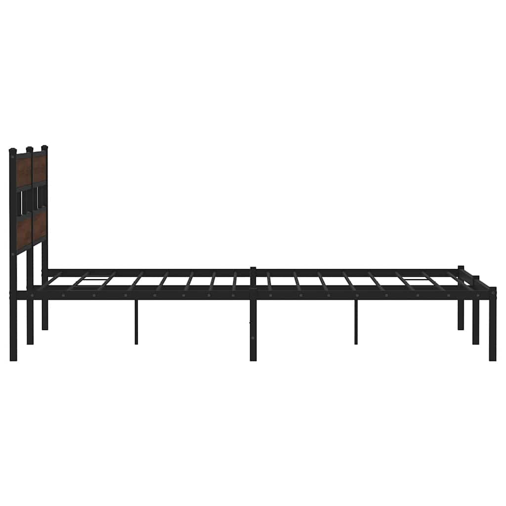Bed Frame without Mattress with Headboard Brown Oak Finish 190 x 200 cm