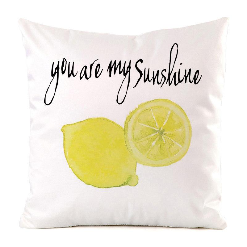 Fruit And Vegetable Hand-Painted Series Digital Printing Short Plush Pillow Covers For Car Sofa Office Cushion Cover Home Goods