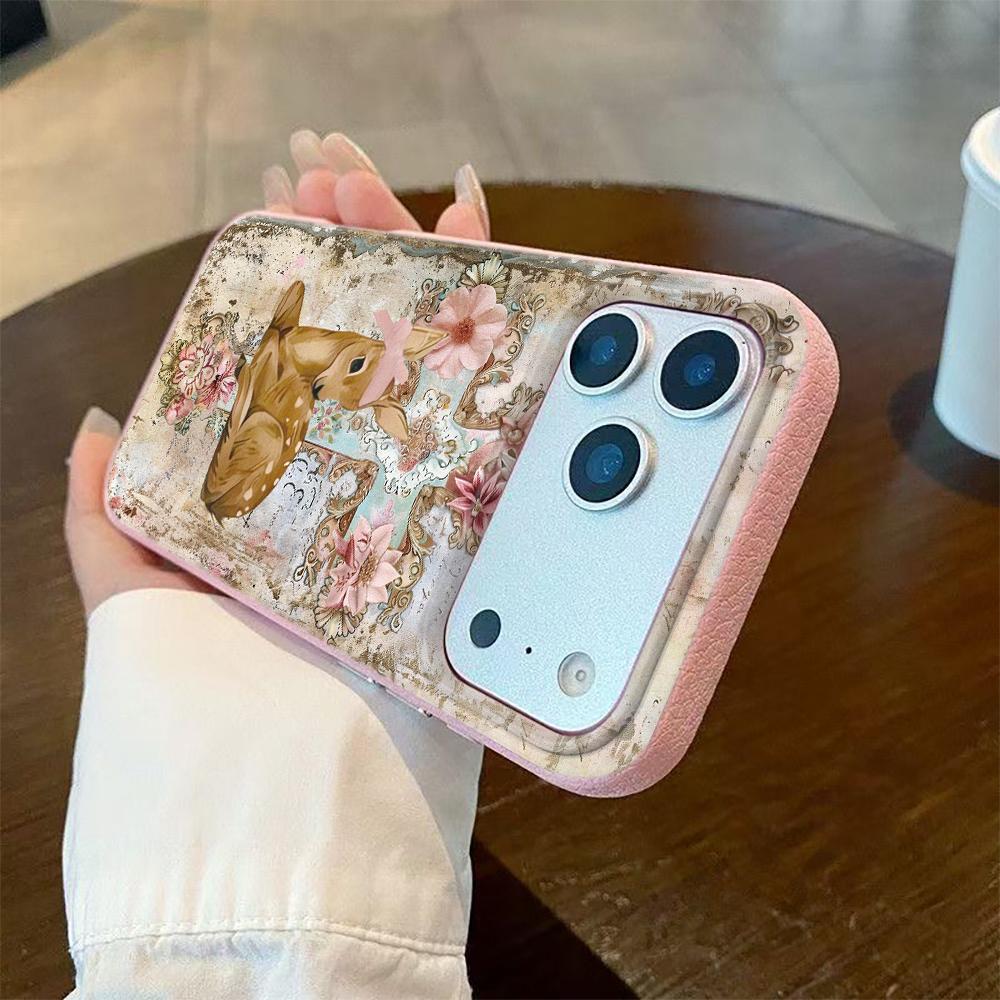 Flowers And Deer Phone Case For IPhone 17 17Air 11 13 12 14 15 16 Pro Max 16 Plus Case Soft Fashion Silicone15 Pro Cover Case