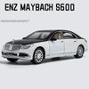 1/24 Benz Maybach S600 Legering Metall Bilmodell Formgjutna Metall Leksaksfordon Bilmodell Hög Simulering Ljud och Ljus Leksak för Barn Gåva