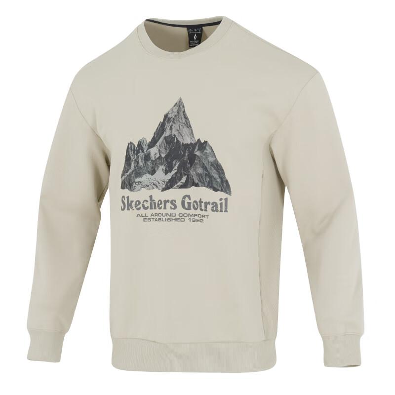 Skechers Breathable Drop Shoulder Long Sleeve Sweatshirt Men tops Beige P325M017-027B L
