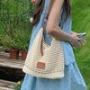 Woven Hollow Bag Women's 2025 New Summer Seaside Vacation Travel Tote Bag Beach Bag Shoulder Armpit Bag