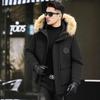 Men's 2025 Winter Hooded Down Jacket with Detachable Fur Collar, Thickened and Fashionable