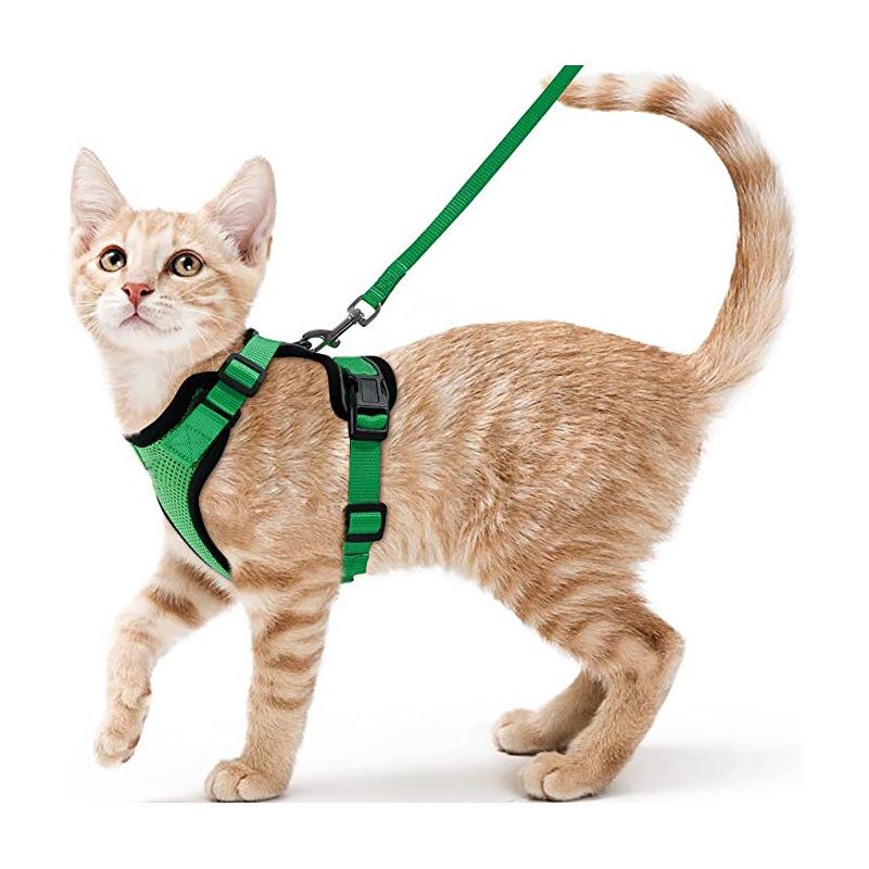 Reflective Cat & Small Dog Breathable Anti-Breakaway Chest Harness with Walking Rope