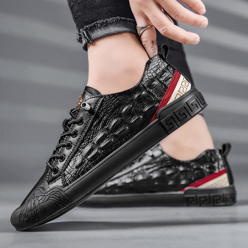 Herrenschuhe aus echtem Leder, hohe Qualität, lässige Alltagsmode, Sportschuhe, Herrenschuhe, schwarz, bequem, Frühling/Winter 2025