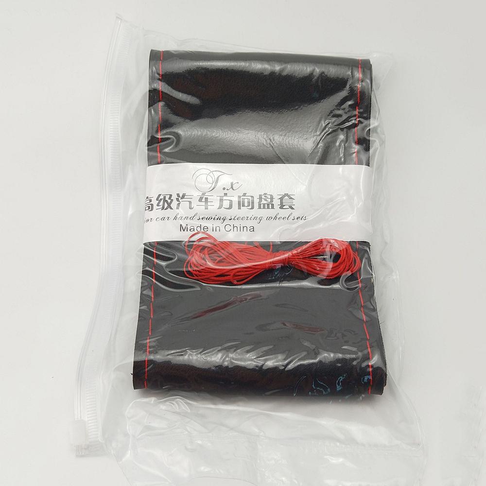 DIY Car Steering Wheel Cover 36cm/40cm Soft Leather Braid Protector Cover With Needle Thread Gift Decor Interior Car Accessories