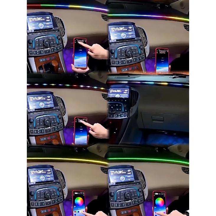 Colorful LED Car Interior Hidden App Remote Control Atmosphere Lamp USB Car Ambient Light Acrylic Strips Dashboard Lights RGB