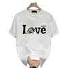 Heavy High Street Black And White Letter Print Short-Sleeved T-Shirt Men'S Pure Cotton Loose American Trendy Top