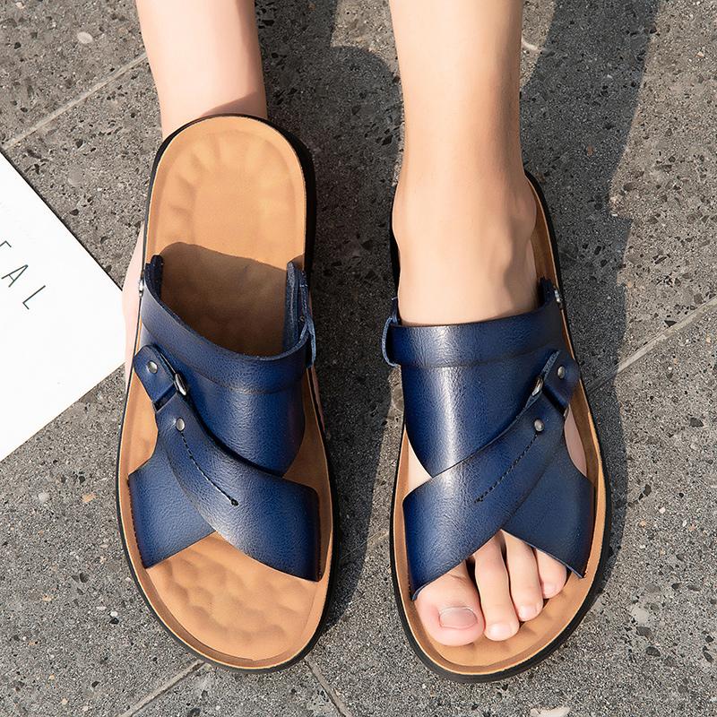 Men's New Fashion Double Wear Casual Sandals Brand New Fashion Summer Men Shoes Vintage Flats Casual Non-slip Beach Sandals Men