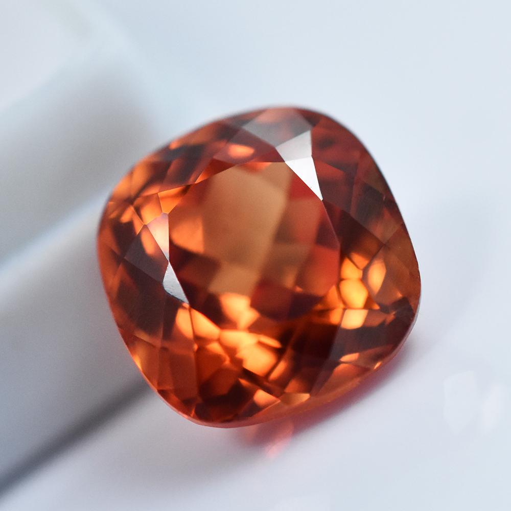 High Quality Natural 5.80 Ct Orange Sapphire Square Cushion Gemstone