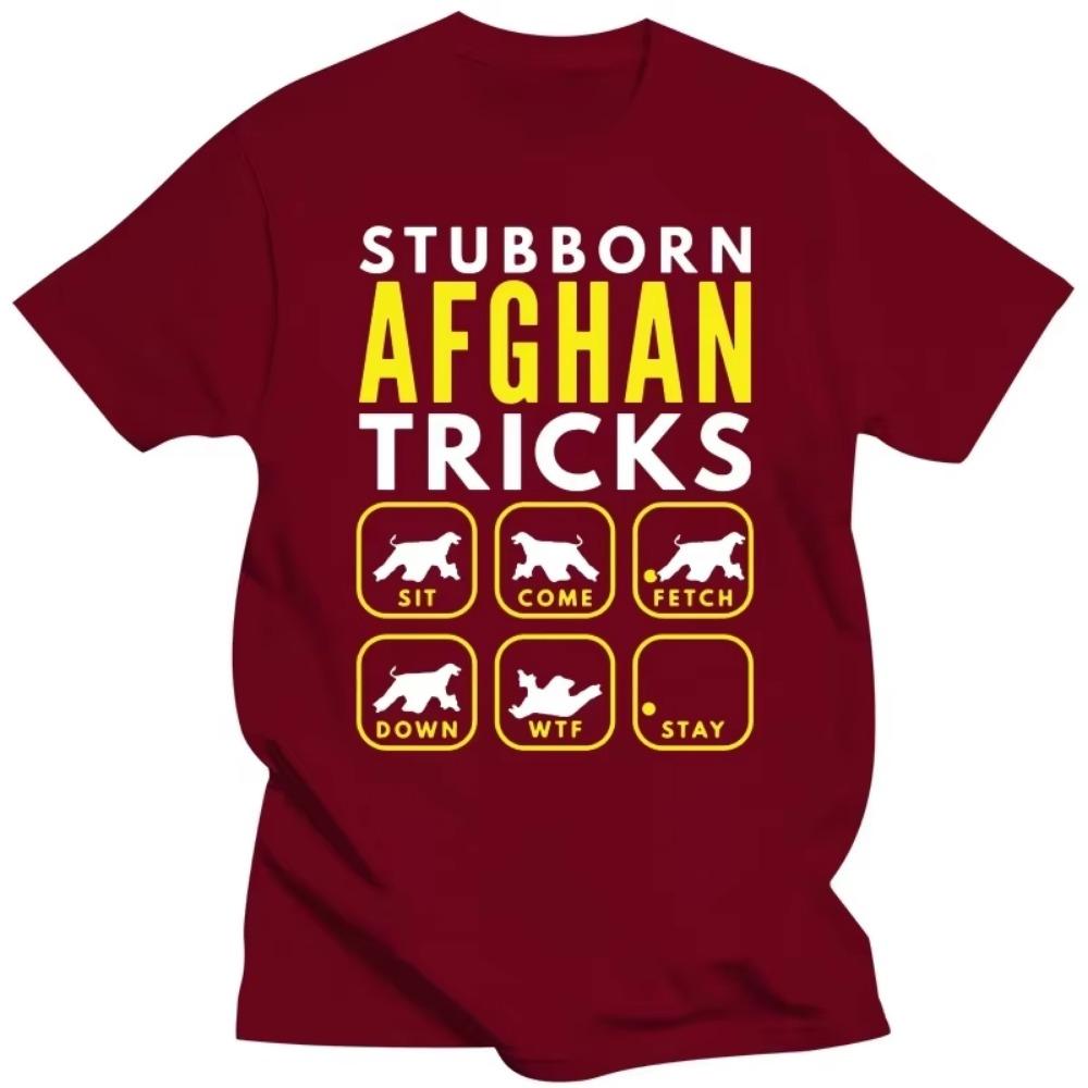 Stubborn Afghan Hound Tricks Dog Training T Shirts Graphic Cotton Streetwear Short Sleeve Birthday Gifts Summer Style T-shirt