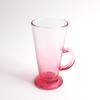 9.5oz Irish Coffee Glasses Lead-Free Light Pink Glass Latte Mug with Handle Clear Tall Glass Cup for Cappuccino & Hot Chocolate