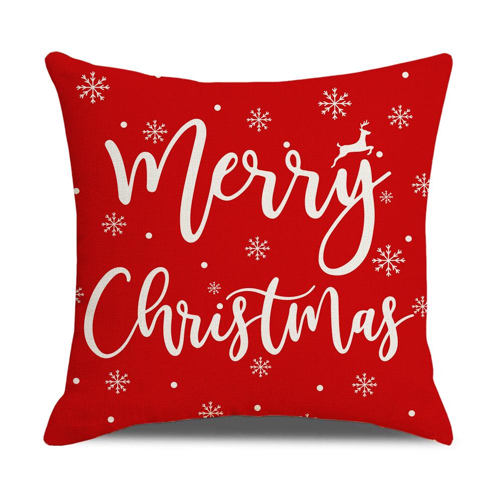 Linen Christmas Pillow Cover Red Stripe Series Decorative Pillow Sofa Cushion Cover New Home