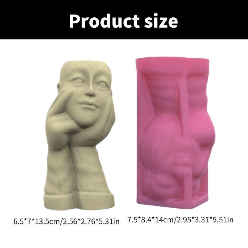 Flowerpot Moulds Vase Molds Portrait Shape Flowerpot Molds Epoxy Resin Mold Pen Storage Holder Molds for Crafting