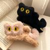 Cute Plush Cat Hair Clip Large Back-Of-Head Grab Clip Fuzzy Hair Bun Clip For Women Shark Hair Accessory