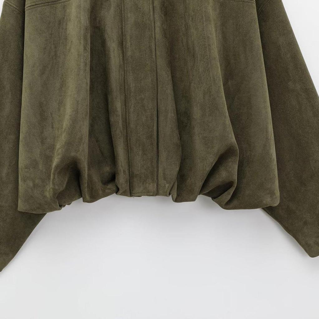 TAOP&ZA Women's Suede Bomber Jacket - Summer Commute Fashion