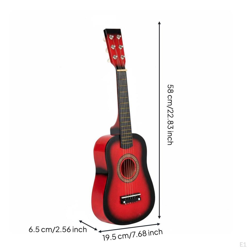 Kids Guitar Great Gift Children's Playable Premium Feel for Beginners Red 21 Inch