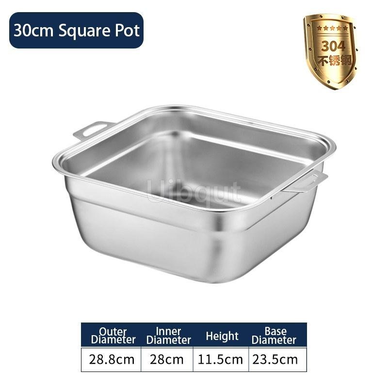 304 Stainless Steel Square Perforated Strainer Flat Bottom with Side Handles Colander for Washing Vegetables Marinating Tray