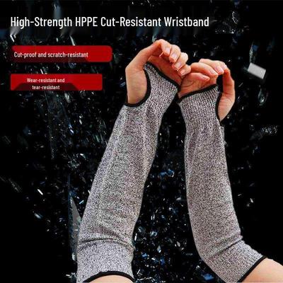 Level 5 Cut-Resistant HPPE Arm Sleeves with Thumb Hole - Scratch-Resistant Protective Guards