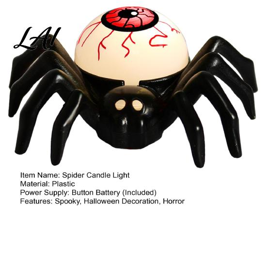 Battery Operated Tealight Candles Halloween Spider Tea Light Candle Flameless Flickering LED Fake Indoor Festival Atmosphere Lamps Spooky Eyeball