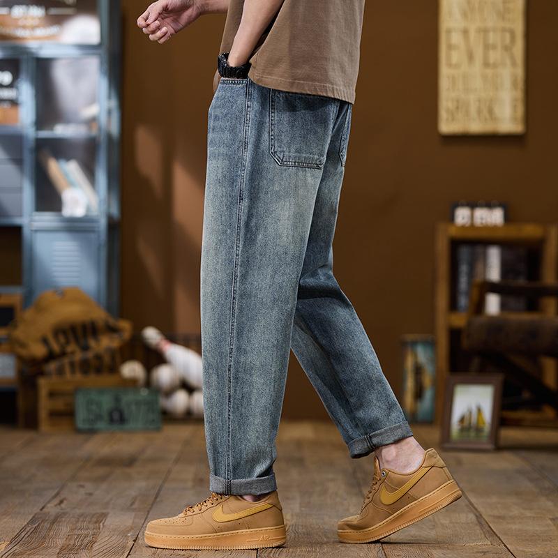 Jeans Men's Spring Straight Jeans Men's Spring Harem Pants Men's Middle High Waist Jeans Men's Spring