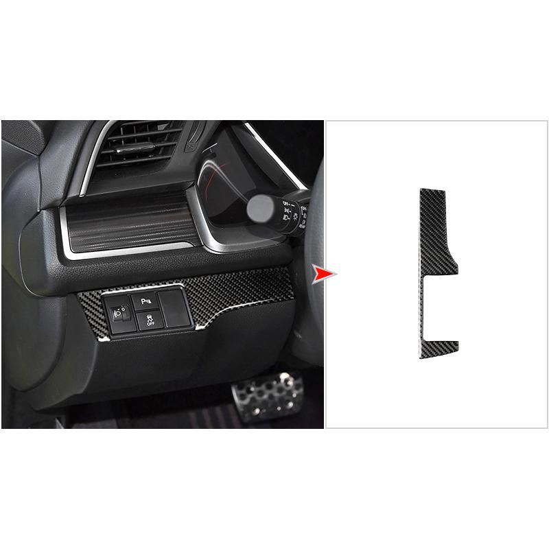 For Honda Civic 10th 2016-2019 Carbon Fiber Sticker  Car Center Console Windows Lifting Control Panel Decoration