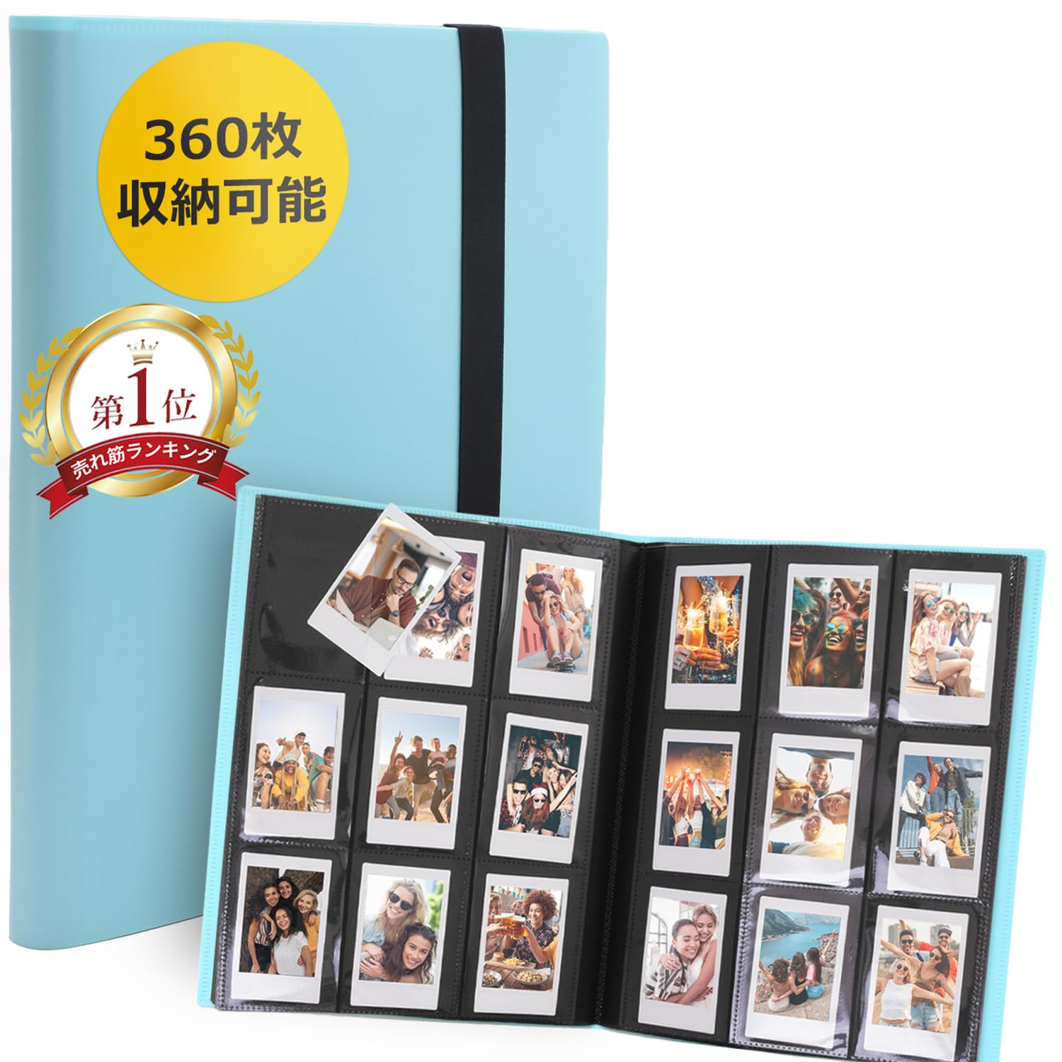 

Instax Mini Photo Instax Large Capacity Photo File [Kawaichi] Album, Book, (Sky Blue/360 Sheets)