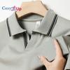 Cozy Up Men's Short Sleeved T-shirt with Scissor Collar, Thin and Fashionable, Simple and Solid Color Half Sleeved Polo Shirt