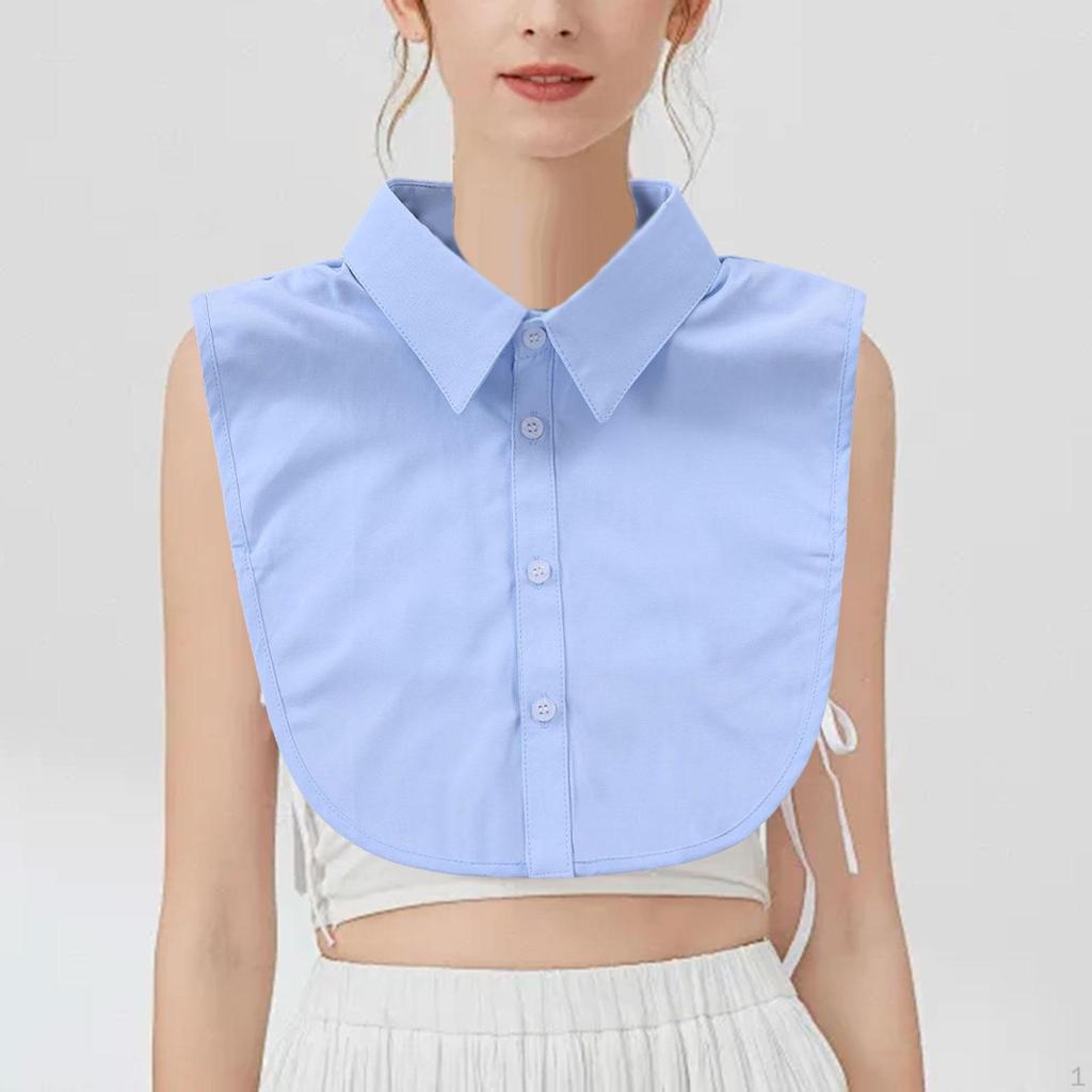 Blue Fake Collar for Women, Trendy Decoration Outfits, Clothes, Uniforms