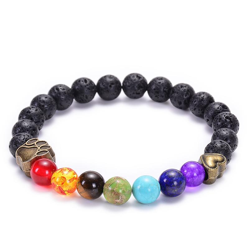 

JYL TS Bracelet Yoga Paw Heart Design Cute Enhances Joy & Positive Energy Lava-Gold чайной розы
