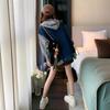 Chaqueta vaquera con capucha para mujer, primavera y otoño, estilo coreano, blusa holgada para mujeres pequeñas