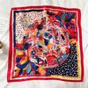 New silk scarf small square scarf 71cm color graffiti scarf autumn and winter thin neck scarf summer air conditioner small shawl