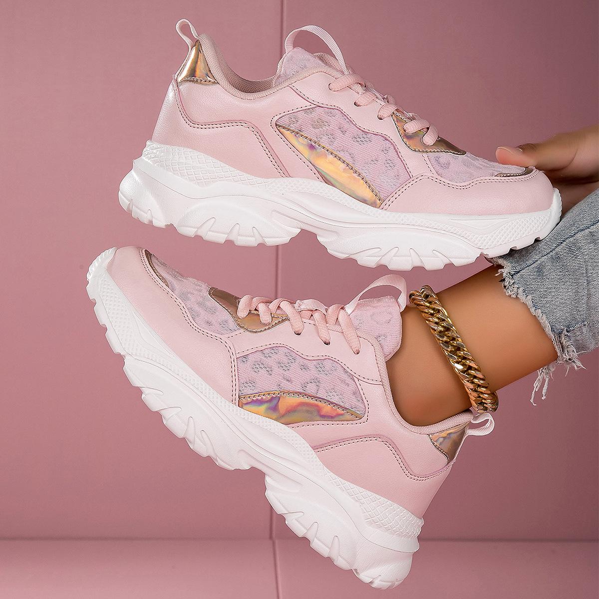 

Новые женские осенние кроссовки, кроссовки для бега, студенческая обувь для ходьбы, удобные папины кроссовки 41 розовый