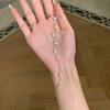 Bracciale in argento puro S925 con zirconi francesi a doppio strato, sfera Shambhala, perla, perla d'acqua dolce naturale