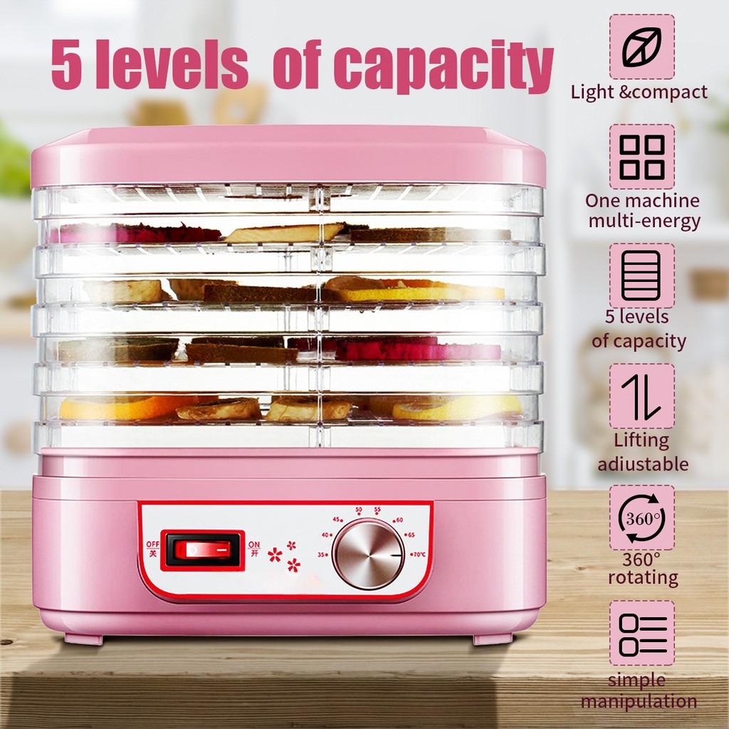 

Дегидратор для продуктов Фрукты Овощи Травы Мясо Сушилка для продуктов Закуски для домашних животных Сушилка для продуктов С 5 поддонами 220 В 50 Гц Кухонная техника