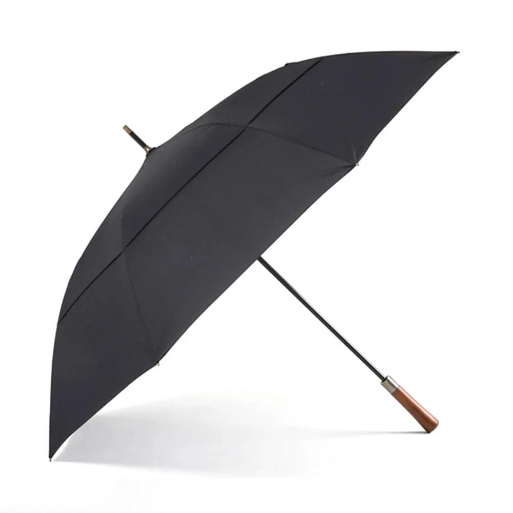 Wooden Long Umbrella Male Big Size Windproof Golf Umbrella for Men Business Style Large Rain Umbrellas Corporation