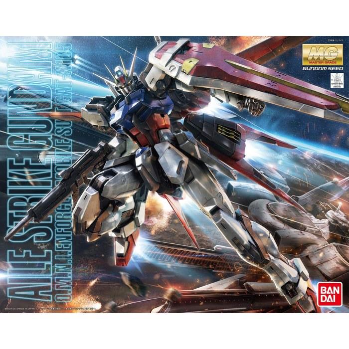 Gundam MG Mobile Suit Gundam SEED Aile Strike Gundam Ver.RM 1/100 Scale Color-Coded Plastic Model Kit, Blue, Red 31x19x10cm