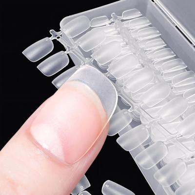COLORBIRD Unhas Curtas Naturais Postiças Pontas Ultrafinas, Transparentes, Lixadas, Ajustadas, (Square Off, S, 300 peças)