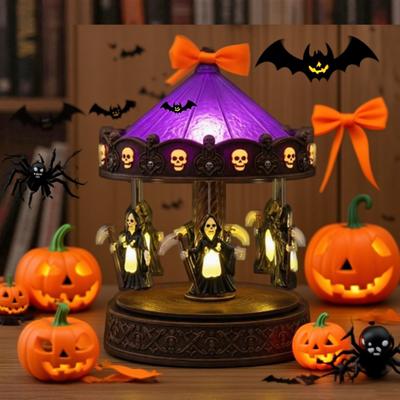 Světlo kolotoče duchů Halloweenské noční světlo duchů Dobíjecí USB Strašidelné světlo na čtení Noční lampička Party dekorace