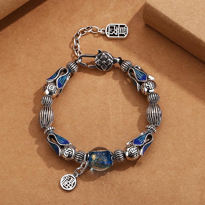 

Винтажный браслет-цветок из стеклянных бусин для женщин, этнический стиль