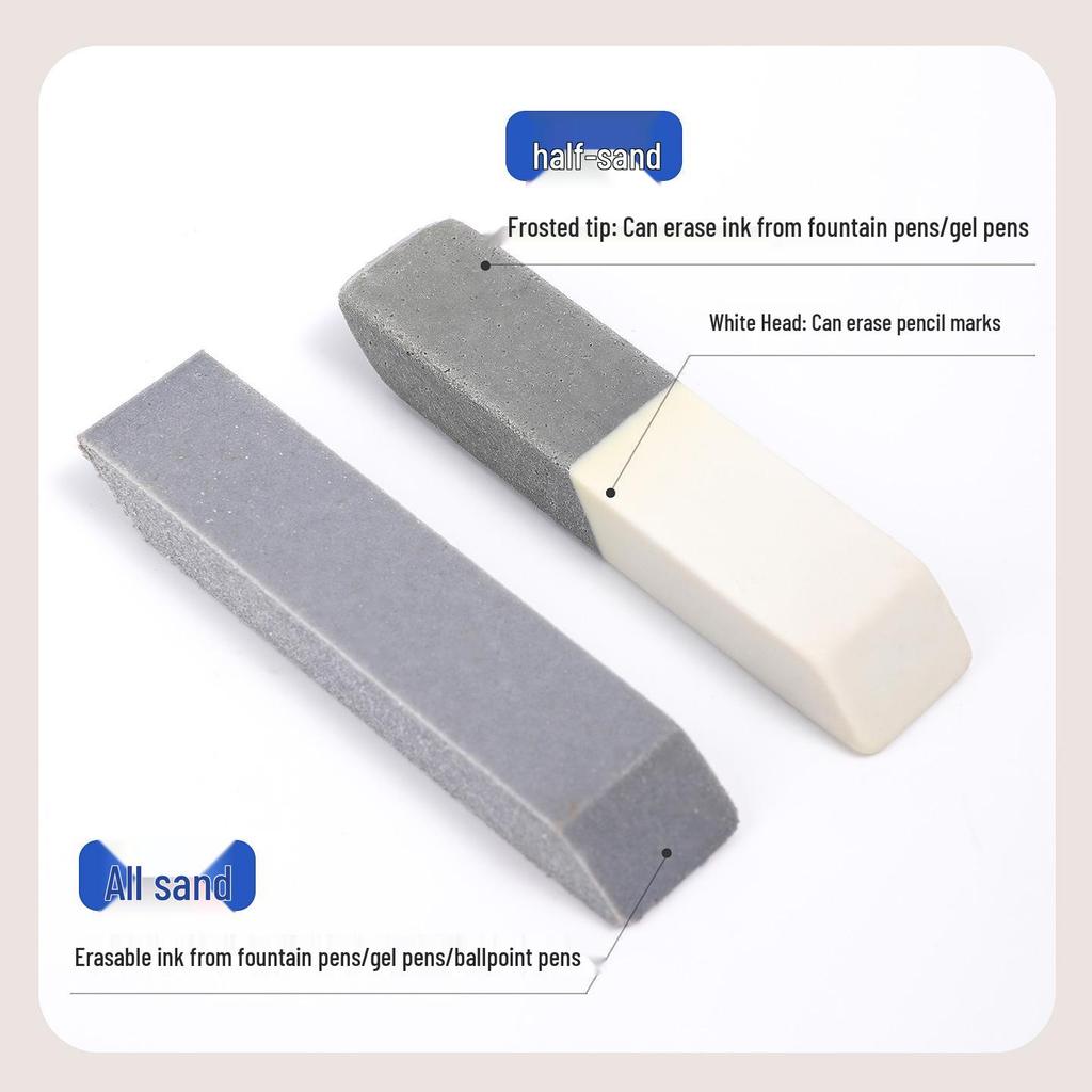 UK Frosted Dual-Use Pen Eraser for Ballpoint, Gel, and Fountain Pen Marks