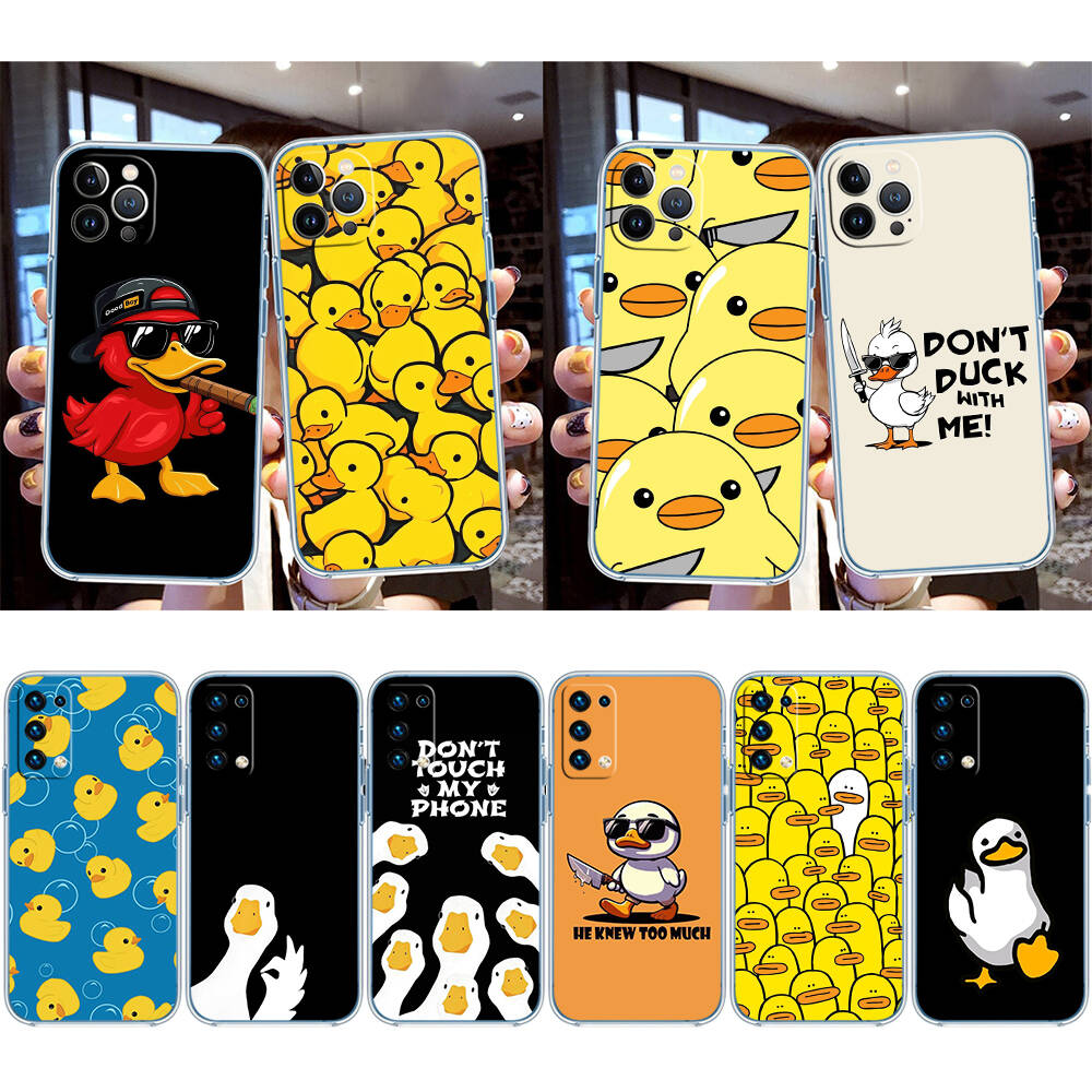 DUCK Cartoon Phone Case for Motorola Edge 20 30 S30 40 50 Fusion Lite Plus Pro Ultra Neo One Action Zoom Hyper Power Macro Vision