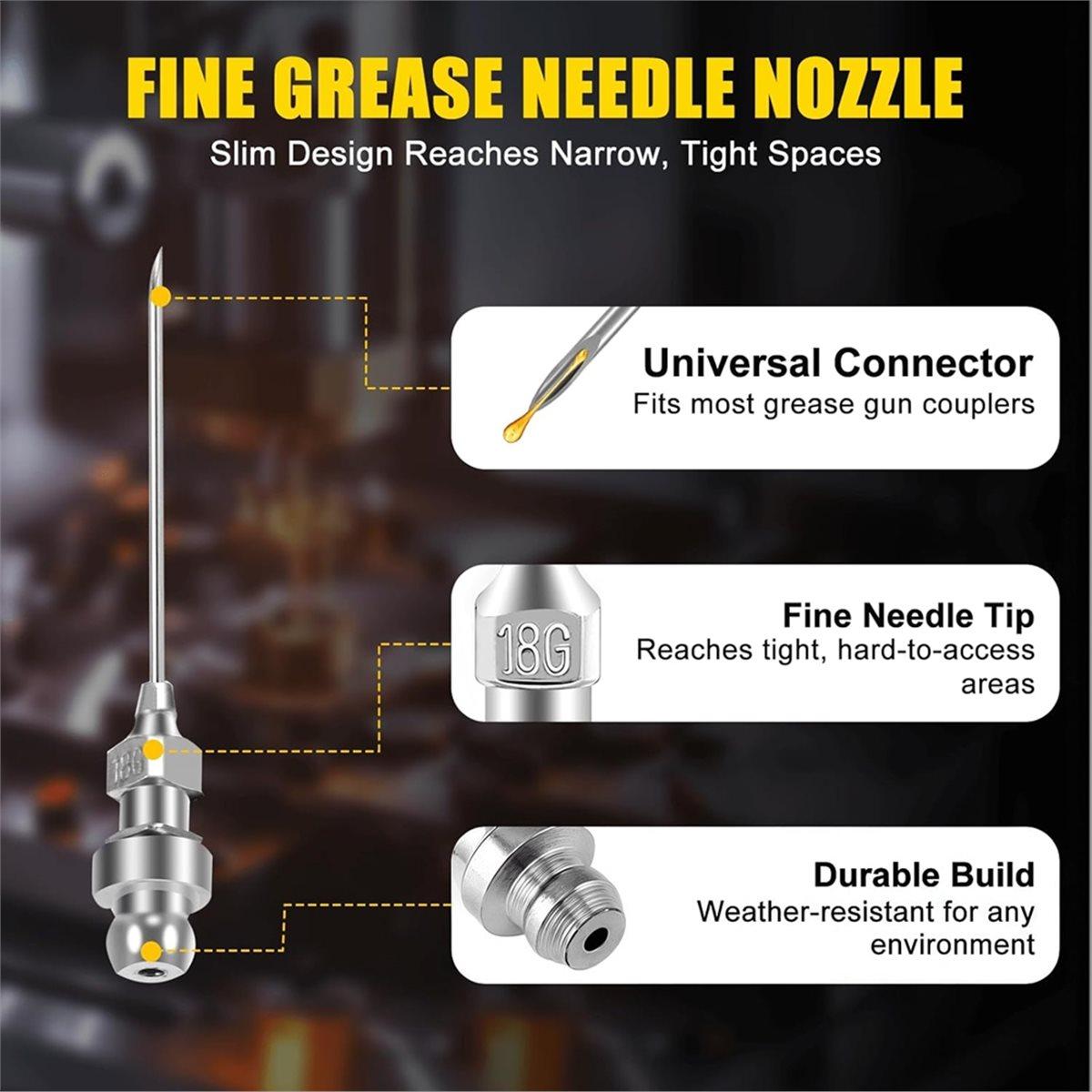 

BHBL 9PCS Grease Accessory Kit, Grease Needle Tip & Grease Needle Nozzle Bent & Straight Nozzles, Nipple and Elbow Adapter China Mainland