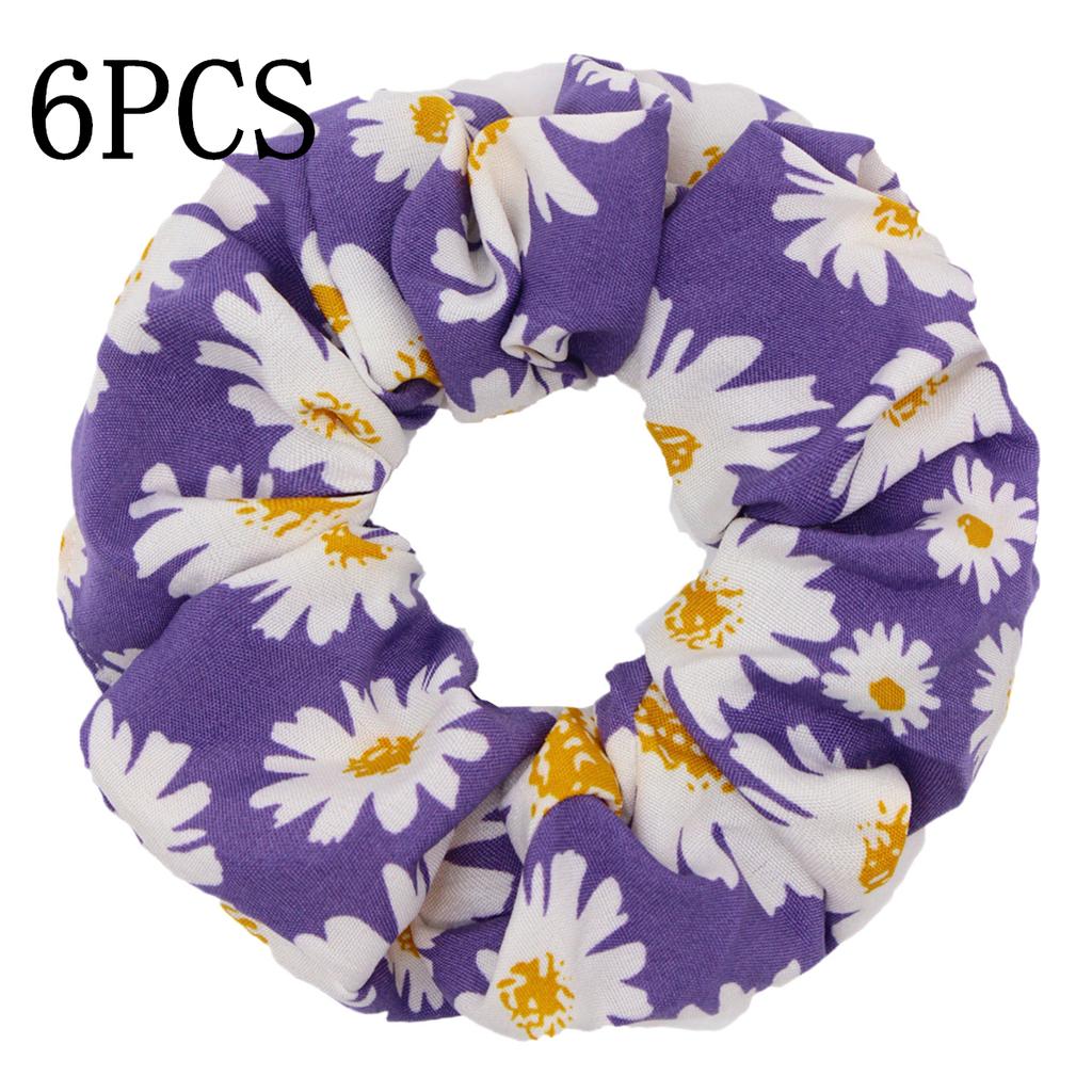 6 Stück/Los Haargummis Elastisches Band Damen Halter Gummiband Zubehör Chiffon Sonnenblume Gänseblümchen Blume Niedliche Kopfbedeckung