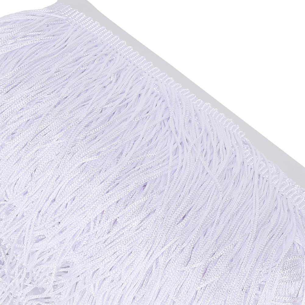 Quasten Fransen Spitze Latein Kleid Bühnenbekleidung Schuhe Handwerk Vorhang DIY Zubehör 14cm 5.5inWeiß