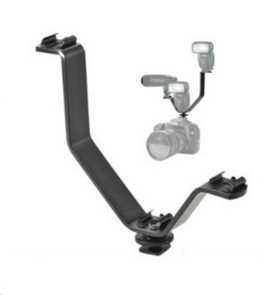 

L-Shaped Camera Flash Microphone Bracket with Handheld Chuck and Softbox Fill Light