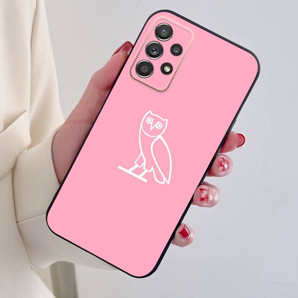 D-Drake O-OvO OWL Phone Case For Samsung S24,21,22,23,30,Ultra,20,Plus,Note,10,9,Black soft silicone case