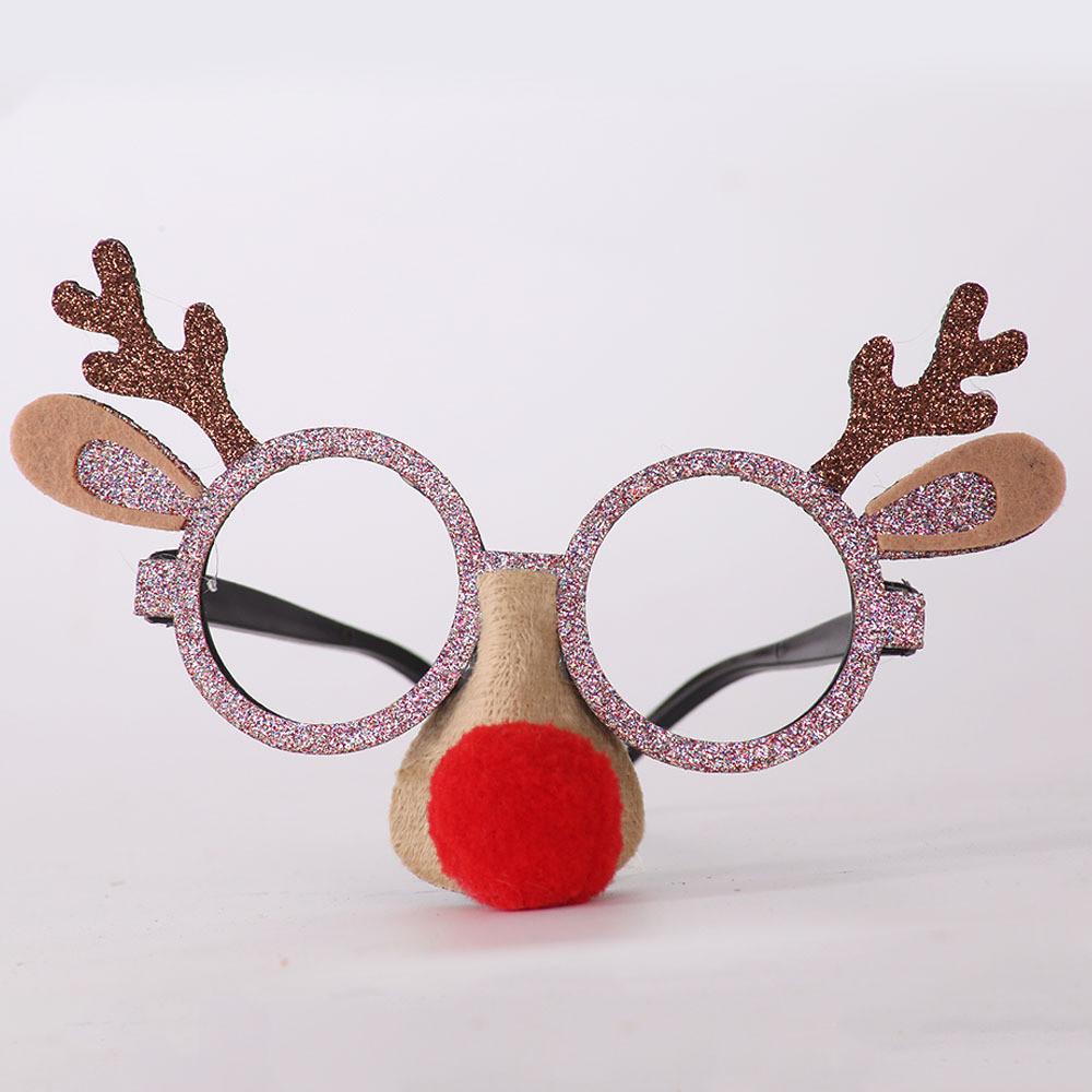 Plastic Christmas Colorful Eyeglasses For Kids With Playful Reindeer And Snowman Design