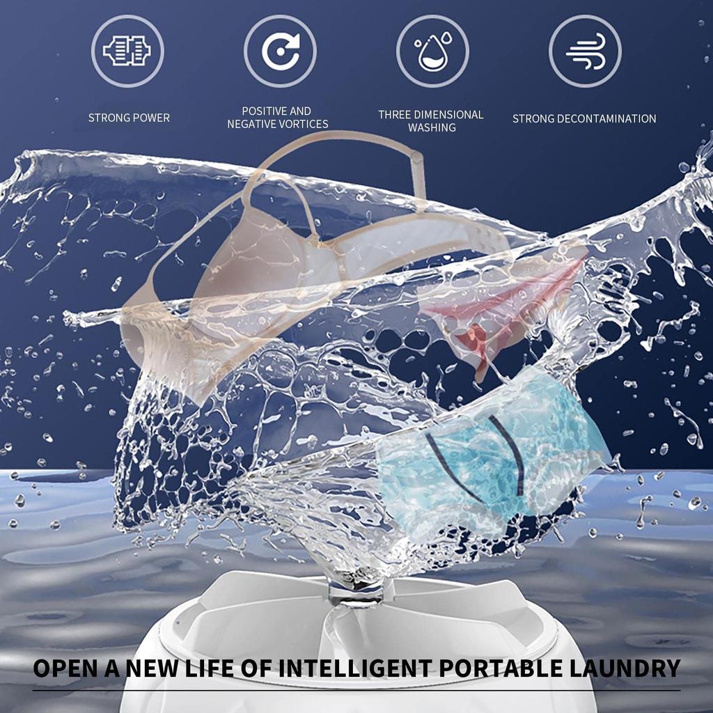 Portable Mini Washing Machine for Underwear Compact Travel Laundry Device Small Electric Washer for Socks Bras and Delicates with USB Charging